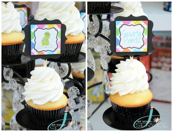 Girly Bookworm Cupcake Toppers Il_570xn