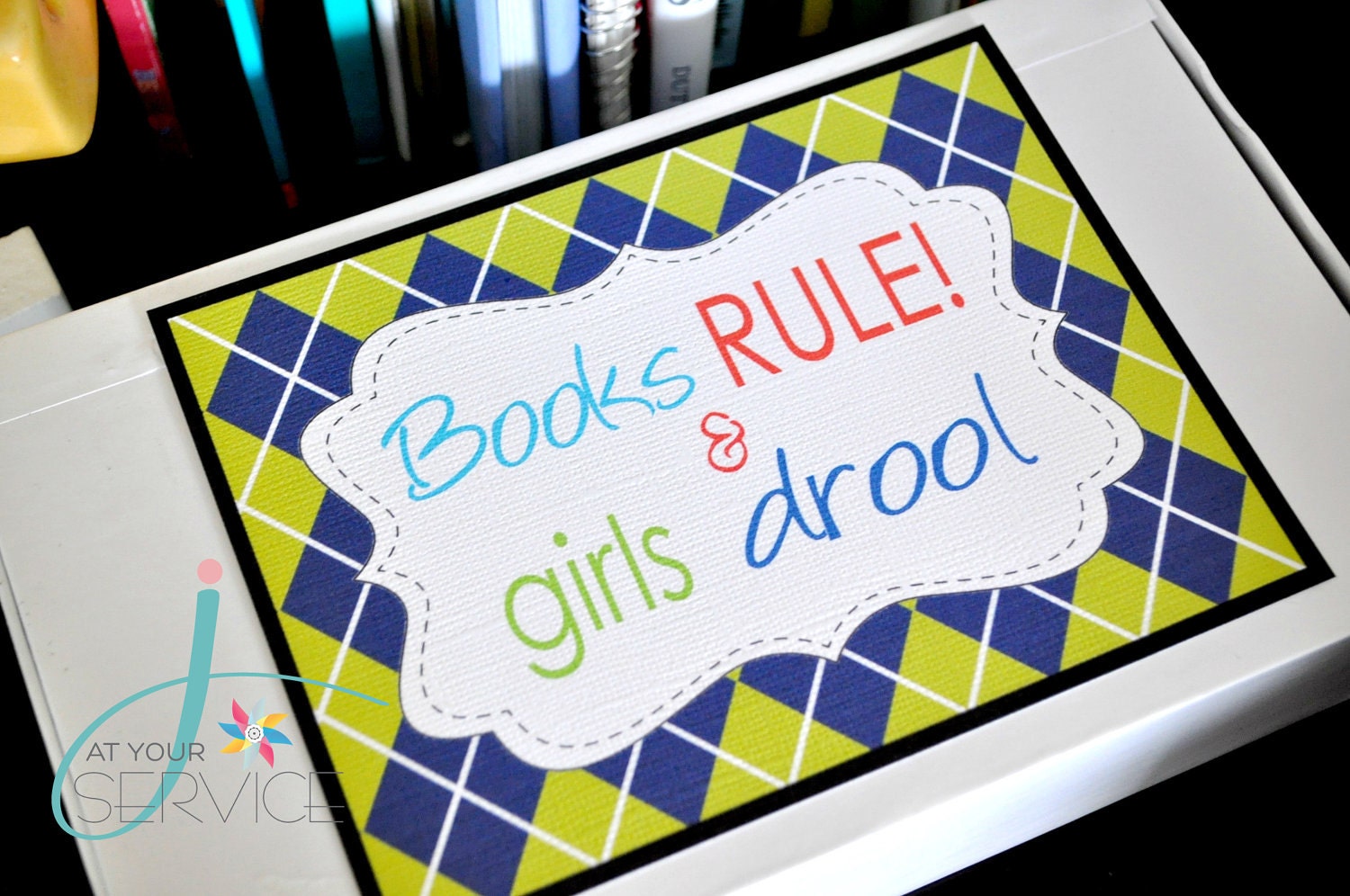 Bookworm Pencil box/Favor box Labels Il_570xn