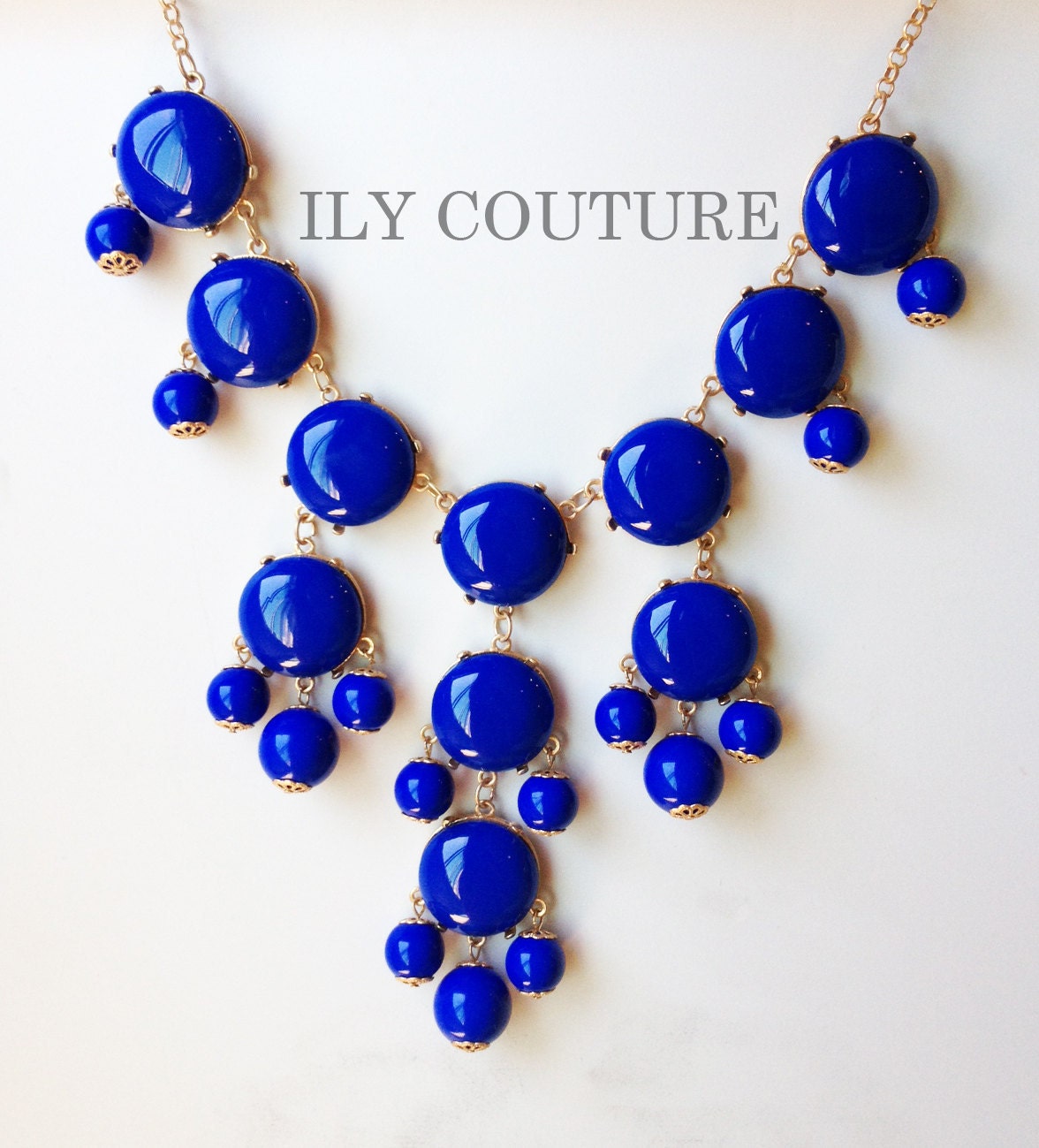 Blue Bubble Statement Necklace - Similar to Jcrew style