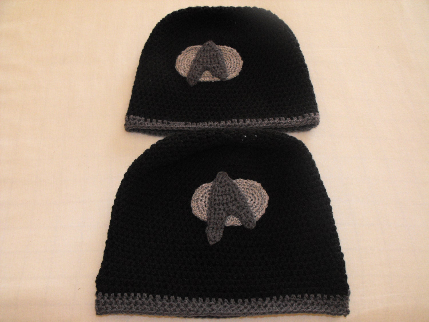 Handmade crochet StarTrek beanies size L and XL
