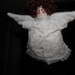 April Birthday Cupcake Angel White/Transparent Diamond Fabric Doll Ornament Handmade OOAK