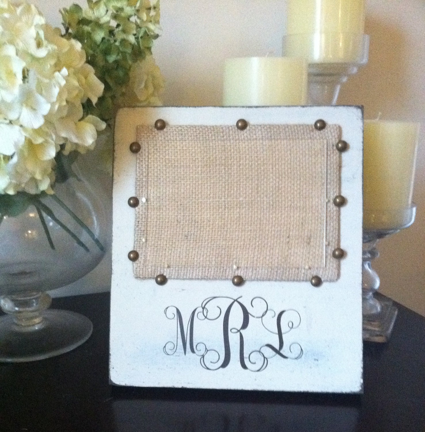 Personalized Burlap Picture Frame
