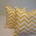 TWO 20x20 Decorative Throw Pillow Case Cushion Cover Yellow Front to Back Print