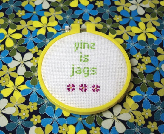 Pittsburgh Cross Stitch Pattern PDF - "Yinz is Jags"