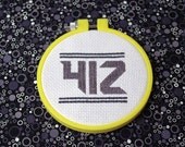 Pittsburgh Cross Stitch Pattern PDF - "Area Code 412"