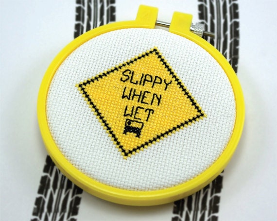 Pittsburgh Cross Stitch Pattern PDF - "Slippy When Wet"