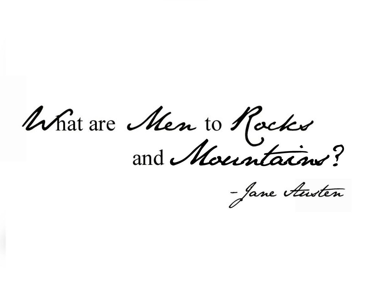 Jane Austen Wall Art Quote: Adhesive Vinyl Letters, Wall Sayings, Decal, Stickers