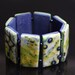 Blue And Green Translucent Mokume Gane Polymer Clay Bracelet
