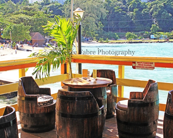 Jamaica Caribbean Barrel Chairs Island Restaurant Photo by Kellee Fabre Photography size 8x10
