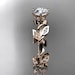 14kt  rose gold diamond leaf and vine wedding ring,engagement ring.nature inspired jewelry