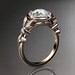 14kt rose gold diamond floral wedding ring,engagement ring ADLR129