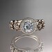 14kt  rose gold diamond floral wedding ring,engagement ring ADLR131
