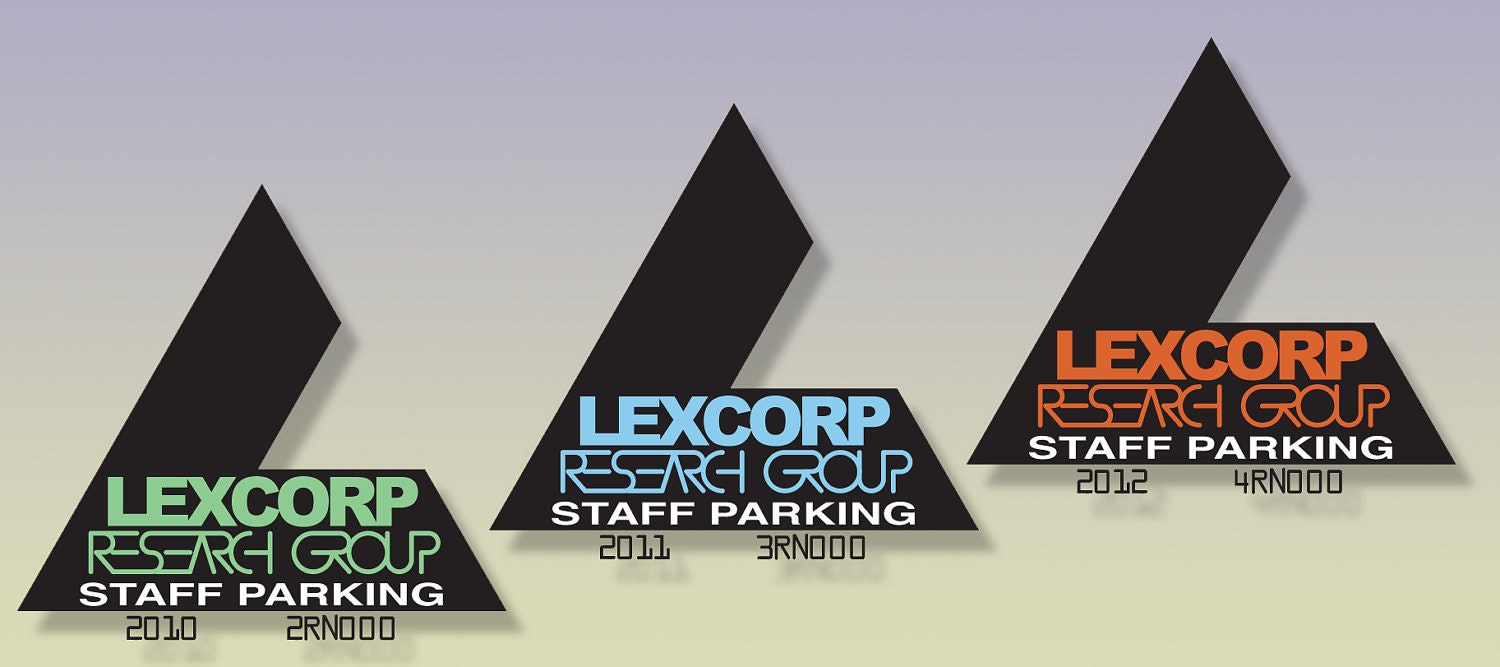 LexCorp 2010-2012 Parking Decal Set