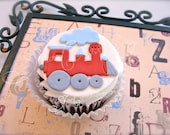 Train Locomotive Fondant Cupcake Toppers