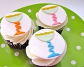 Margarita with Salt-look Rimmed  Fondant Cupcake Toppers