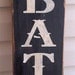BATH folk art and primitive distressed sign for home with CROWS RAVENS