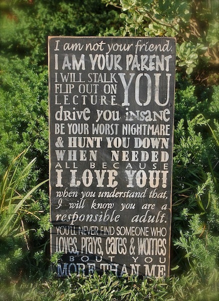 Parents Message to Children Primitive Rustic Subway Sign Mom or Dad for Fathers Day
