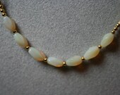 16 inch Opal Wedding Necklace heart gold chain