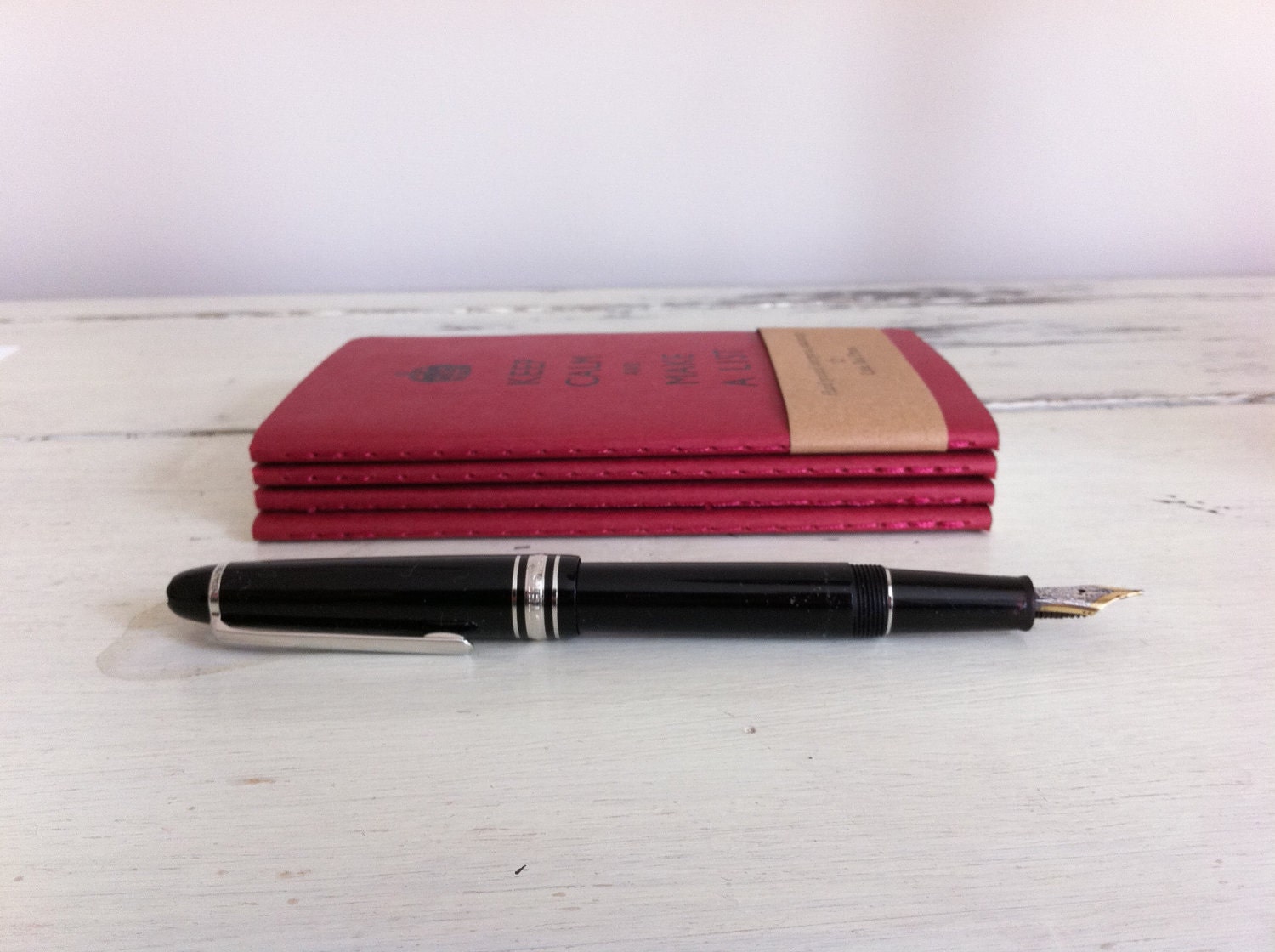 Keep Calm And Make A List - Letterpress Moleskine Pocket Cahier (red)