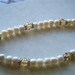 Vintage Necklace 70's Glass Pearl Crystal Bead Rondelle Rhinestone