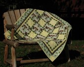 Baby Boy or Baby Girl Monkey Quilt  - Peek a Boo Monkey