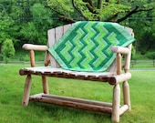 Quilt Green Emerald Geometric Zig Zag Pattern for Boy or Girl