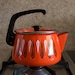 SALE...Vintage Mid Century Enamelware Teapot