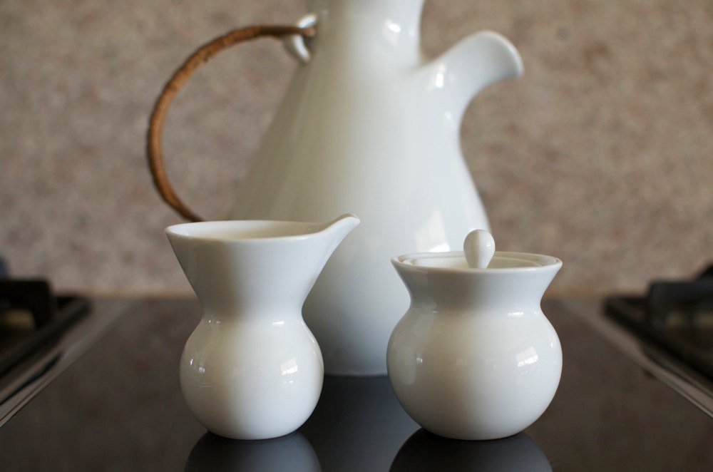 Rare Kenji Fujita for Freeman Lederman Ceramic Coffee Pot/Pitcher Set - Lagardo Tackett Era