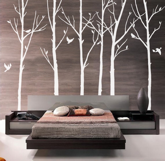 Vinyl Wall Decal winter tree Wall decals with birds - 03