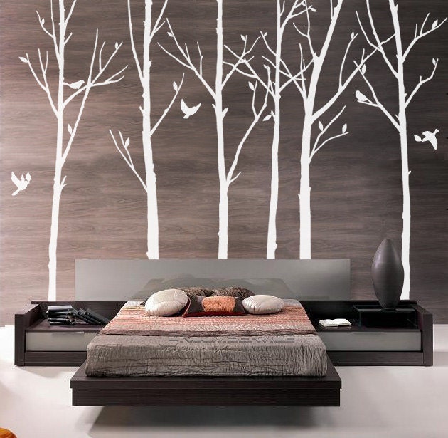 Vinyl Wall Decal winter tree Wall decals with birds - 03