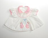 SALE: Vintage pink gingham and white baby blouse