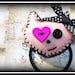 Felt Cat ponytail holder Handmade hairband kawaii accessory pink