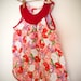 Mod Dress / Vintage Fabric /  Red and Pink Floral, Poppies /  'Rosie' newborn - 3T