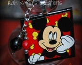 Mickey Disney Pin Re-purposed into Keychain