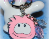 SALE Pink Puffle Disney Pin Re-purposed into Key Chain