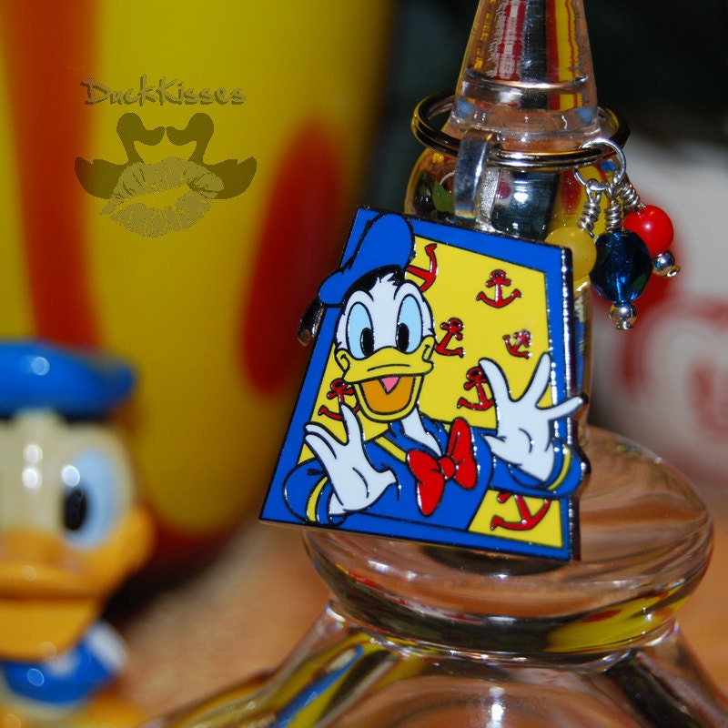 Donald Duck Disney Pin Re-purposed into Key Chain