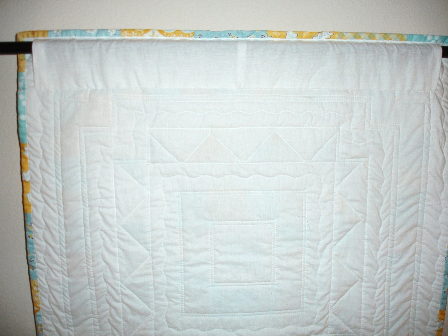 Blue and Yellow Table Runner Quilt or Wall hanging