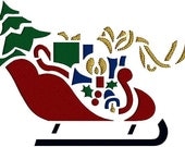 Sleigh Santa Claus Reindeer St Nicholas Chris Kringle Abstract Sleigh Christmas Holiday Machine Embroidery Design Pattern 3 hoop sizes