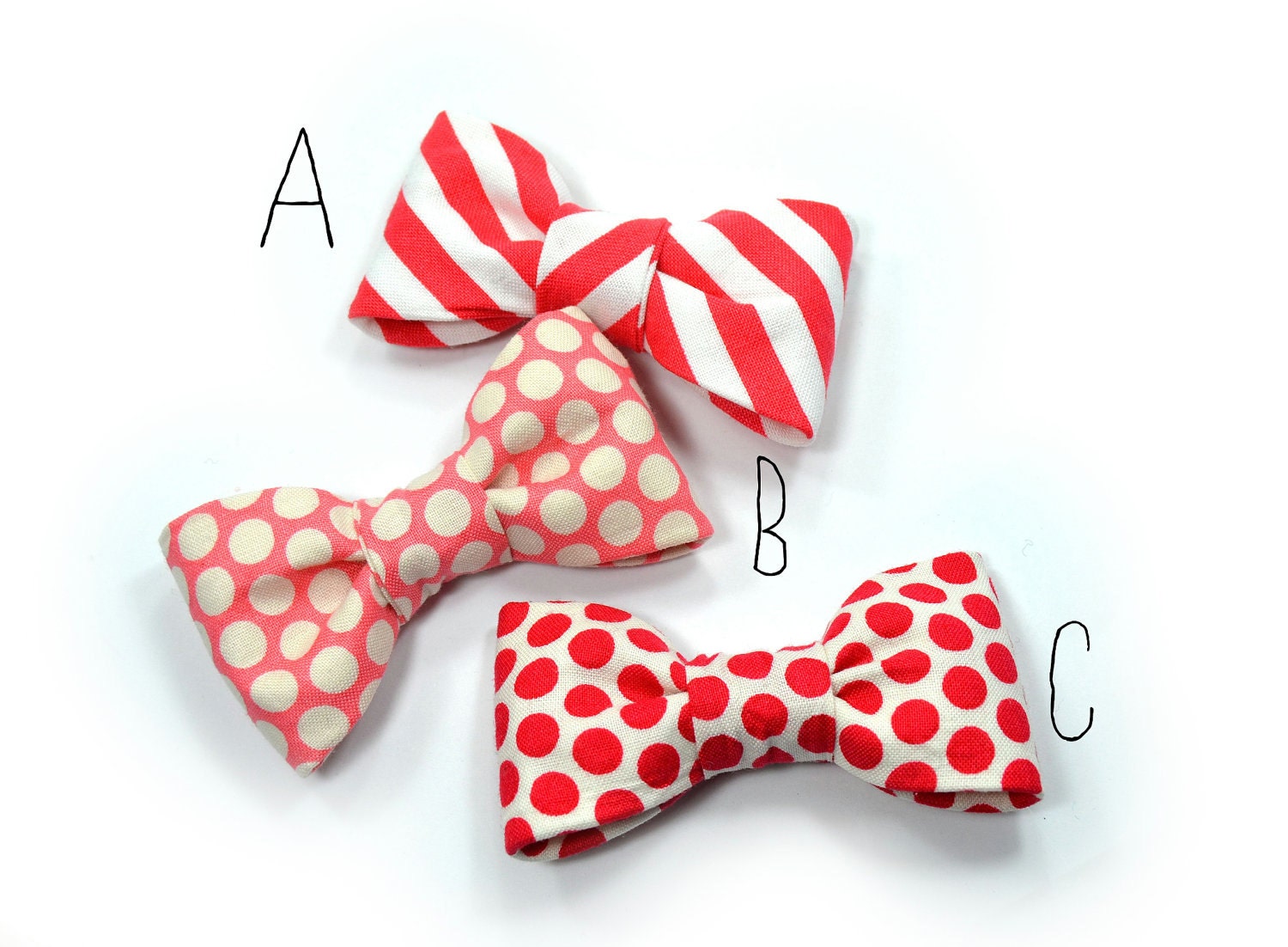 red dots pink and striped bowtie - Baby, toddler boys tie Kids Bow Tie-Choose One