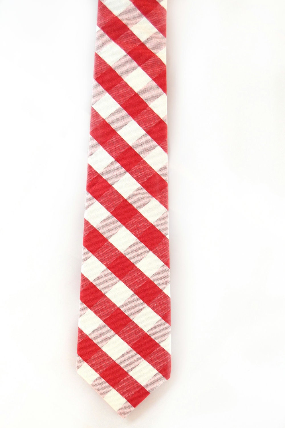 Gingham white and red neck tie - Baby, toddler boys tie Kids NeckTie