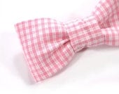gingham pink white plaid bowtie - Baby, toddler boys tie Kids Bow Tie