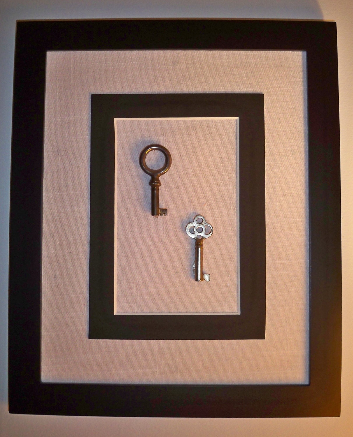 small antique keys, home wall art, unique, one of a kind, housewarming gift, shabby chic