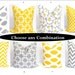 Decorative Pillows Sets.20x20 inch.Pillow Covers.Printed Fabric Front and Back.Yellow and Gray Coordinating Pillows