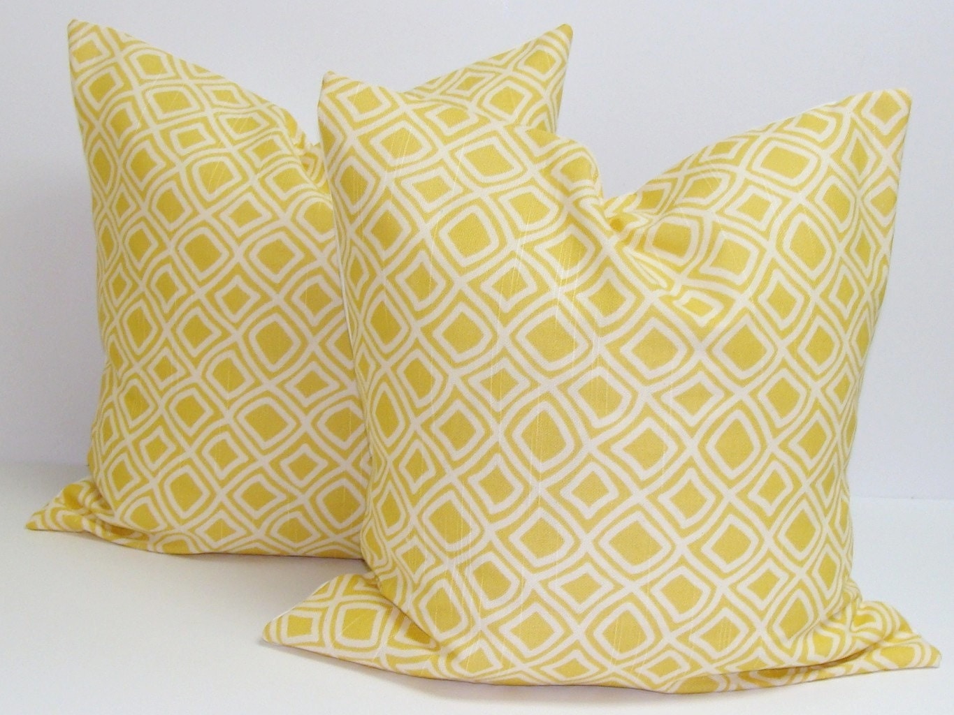 Yellow Decorative Pillow SET OF TWO16x16 by ElemenOPillows on Etsy