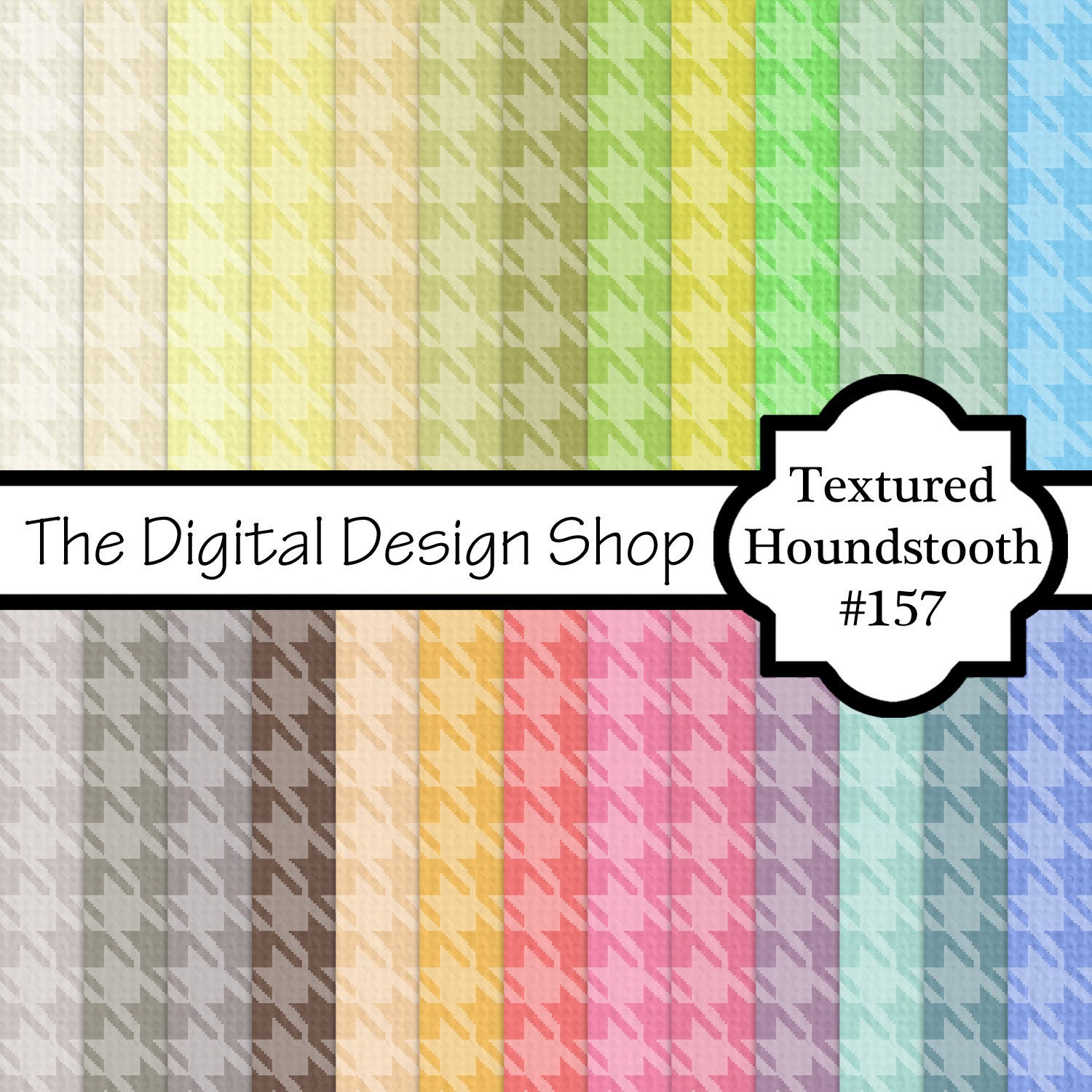 Mega Pack Of Houndstooth With Canvas Textures - Digital Scrapbook Paper For Personal & Commercial Use (Buy 2 get 1 free)