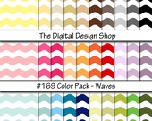 Waves - Digital Scrapbook Paper For Personal & Commercial Use (Buy 2 get 1 free) Color Pack - 169