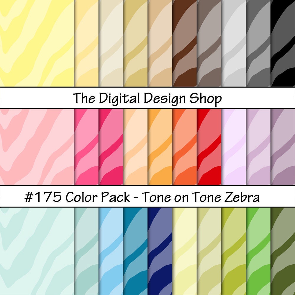 Zebra - Digital Scrapbook Paper For Personal & Commercial Use (Buy 2 get 1 free) Color Pack - 175 - Animal Print