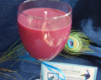 Scented Soy Candle in Wine Glass Tuscan Wine Fragrance