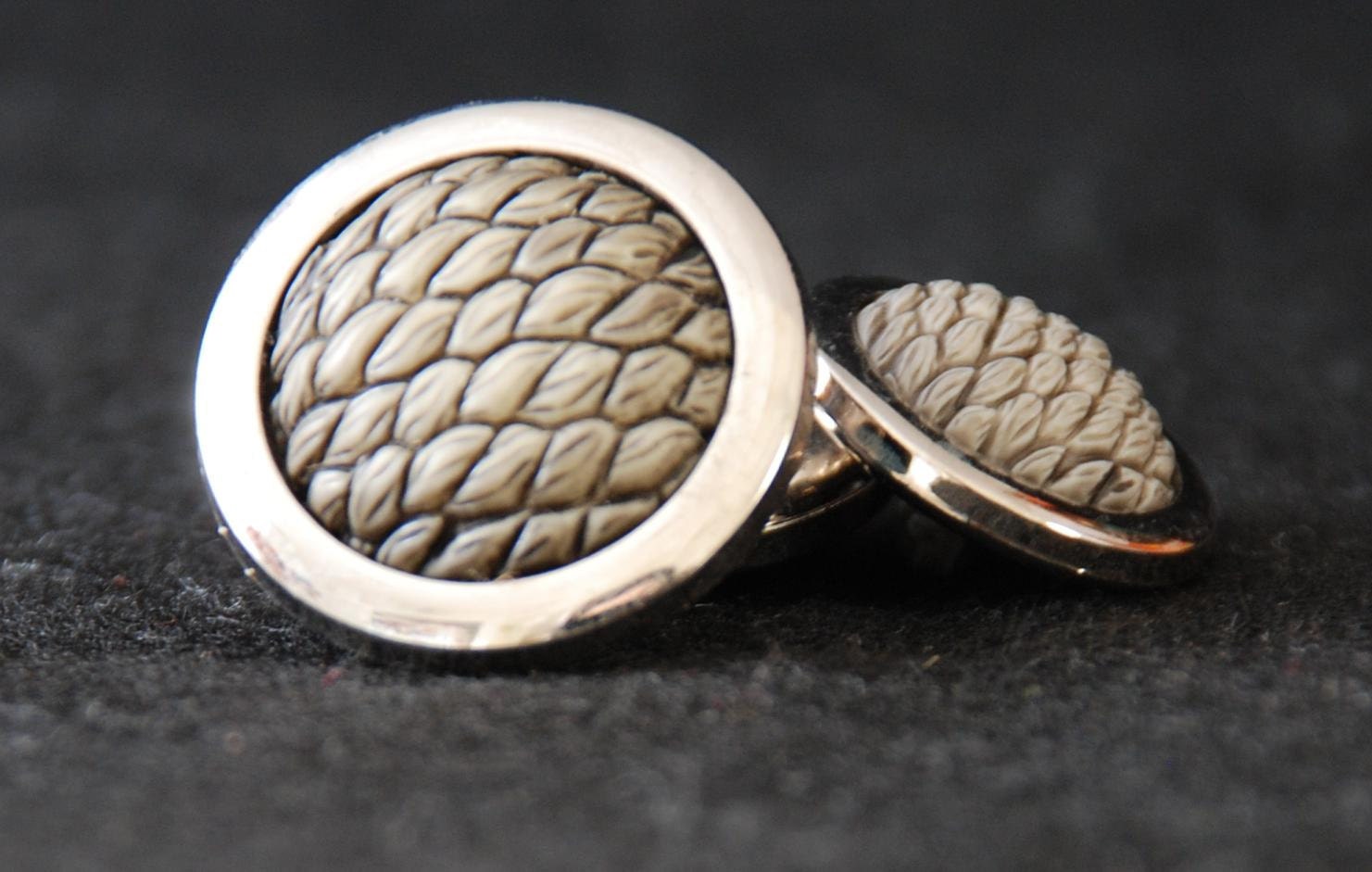 9 Vintage silver and gray button set  -  shank style 2 sizes