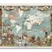 13x17" British Empire in 1886, vintage world map printed on parchment paper, Nursery room decor, England